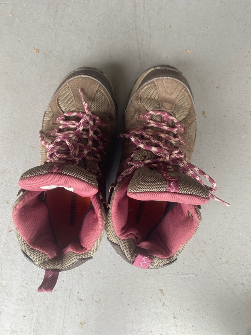 Merrell Brown and Pink Girls' Hiking Ankle Boots